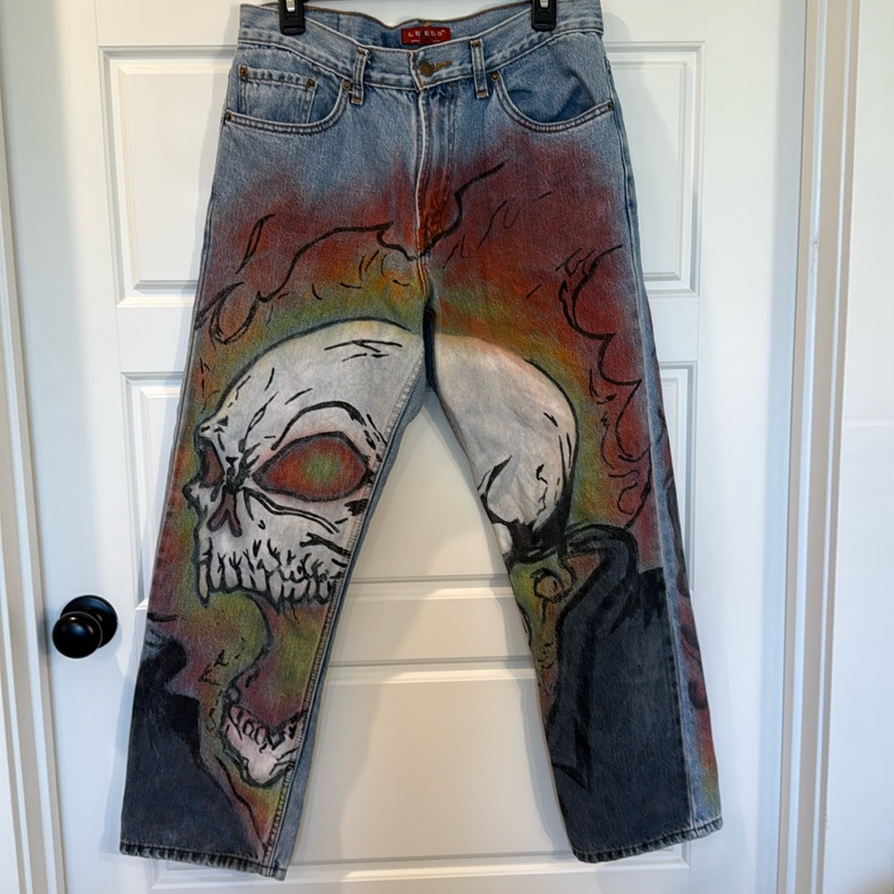 Airbrushed ghost rider Denim Jeans 31